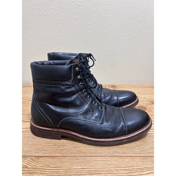 Johnston & Murphy JM 1850 Leather Boots Mens 10.5 Black Cap Toe Lace Up USA main image 8